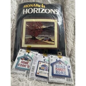 4 VTG Cross Stitch Monarch Horizons, Stormy Weather, 14 X 18 #t1345 Stitch Frame